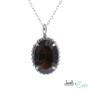 Milgrain Pendant with Genuine Gemstone & 16" Chain